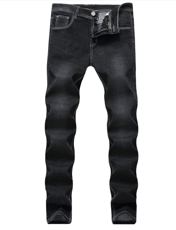 Mens jeans slim straight stretch black jeans TX961