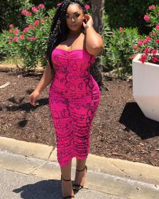 Sexy snakeskin fashion printed dress LY78016