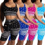 Fashion digital printing multicolor sports spring and summer suit YS369