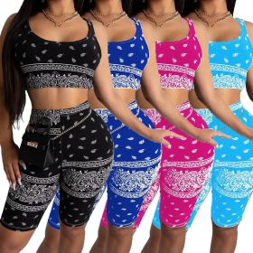 Fashion digital printing multicolor sports spring and summer suit YS369