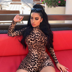 Sexy Leopard Slim Fit Hips Jumpsuit P1735252
