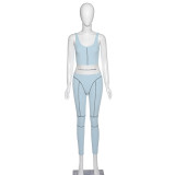 Sexy Letter Printed Suspenders V-Neck Backless Jumpsuit P1737716