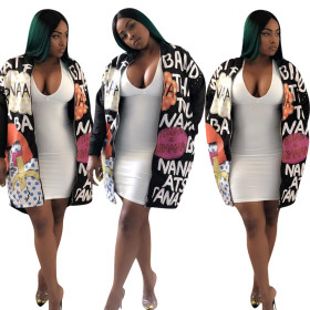 Autumn Winter Letter Print Coat OEP5275