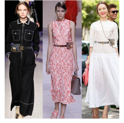 Fashion snake belt bag women's casual clothing with diagonal chain belt women's belt PD996