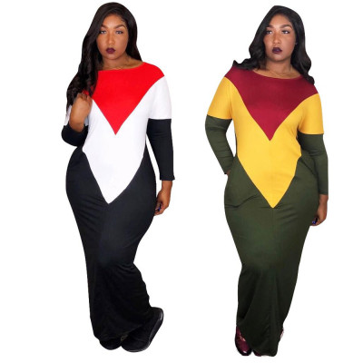 Color Blocked Floor Length Long Dress ARM8020