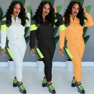Wholesale Comfy Female Colors Splicing Leisure Outfits KSN5091