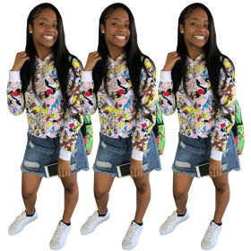 Cheap Leisure Cartoon printing Women Hoodies YX9033