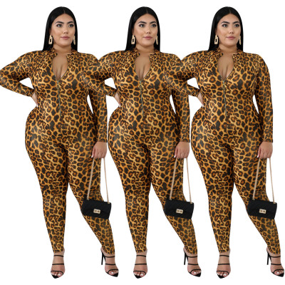 Hot Sale Oversize Bodycon Leopard Printing Jumpsuit ED8119