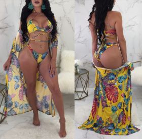 Sexy Bandage Bra Top Bodycon Panty With Long Sleeves Cloak D8120