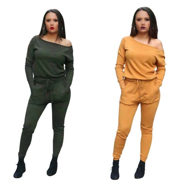 Solid Color Leisure Bodycon Jumpsuits For Daily Wear L0236