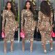 Factory Price Sexy Printing Slim Perspective Midi Dress MD254