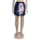Sexy women's hot sexy printed pleated skirt SFYZ022