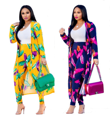 Wholesale Printing Long Style Three-Pieces Women Suits FZB8293