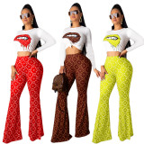 Leisure Newest Outfits Long Sleeves T-Shirt Printing Pants AMM8193