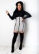 Solid color stitching long sleeve dress CY1260
