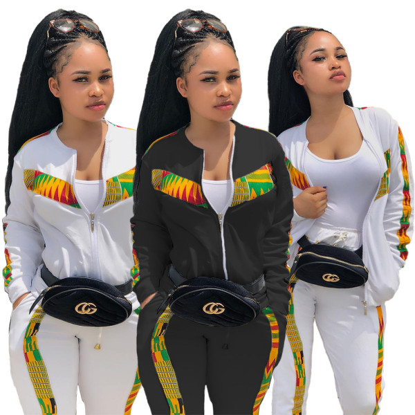 Splicing fashion casual suit two-piece suit TC019