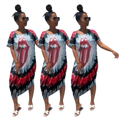 Euramerican Leisure Tie-Dyed Round Neck Dress AA5064