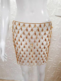 Openwork Shiny Crystal Pendant Skirt YX985