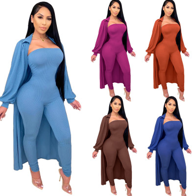 Autumn and winter sexy ribbed fine pit stripe two-piece suit QZ3310