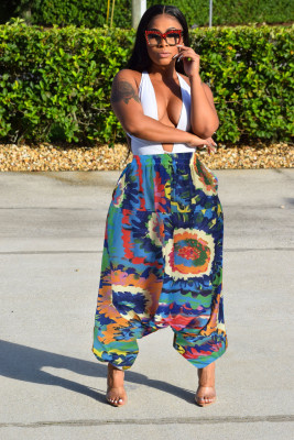 National Style Female Loose Fitting Printing Long Pants YYZ832