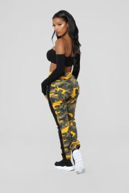 Online Sale Colorful Elastic Waist Camouflage Pants LD85622