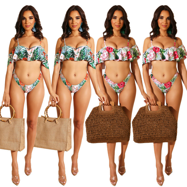 Bikini Hot Sets Condole Belt Swim Top Low-Waisted Panty Q248