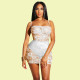 Sexy Lace Dress See Through Black White 2 Colors Mini Dress JZ519