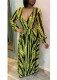 Loose Fitting Letters Print V Neck Floor Length Dress CCY8092