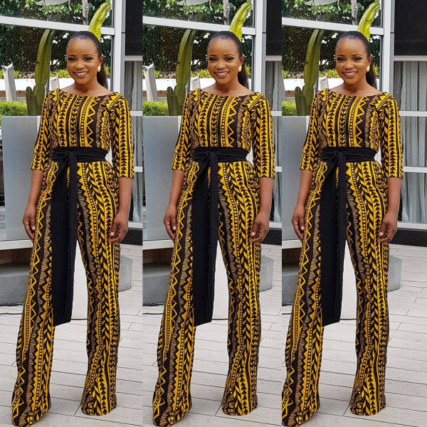 New Arrival Bandage Half Sleeves Printing Jumpsuit KF90