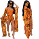 Solid Condole Belt Swimwear Loose Sleeves Cloak With Belt BN9063