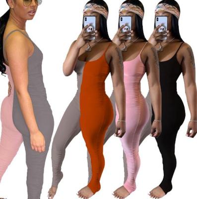 Two-color stitching pleated camisole HY5138