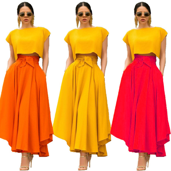 All-Match Comfy Solid Color Leisure Skirt For Ladies LY5072