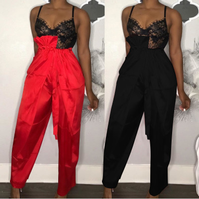 Casual Bandage Irregular Mid Waist Women Pants ALS081