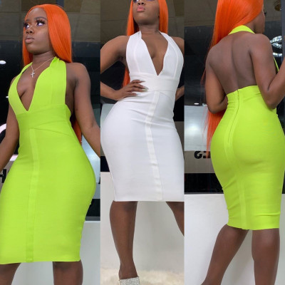 Women's Backless Fashion Halter Dress YS6075