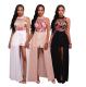 Ladies Sexy Embroider Sleeveless Long Dress SF0148