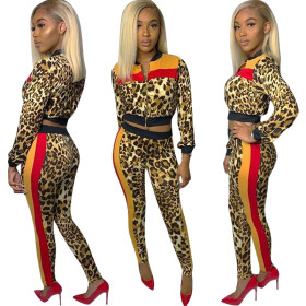 Wholesale Price Leopard Print Track Suits H1087