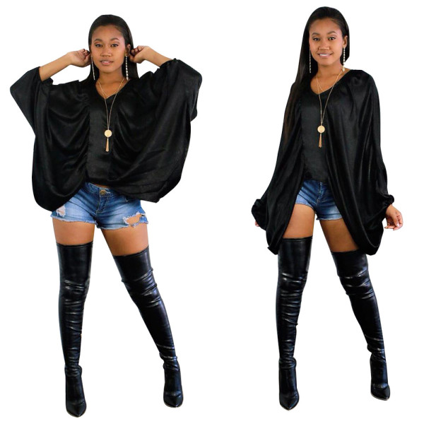 Wholesale Polyester Batwing Sleeve Women T-Shirt LS6205