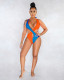 Contrast panel skinny swimsuit ME2813