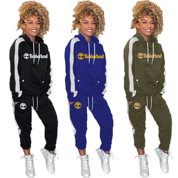 Long Sleeve Hooded T Shirt Elastic Waist Pants Fashion Tracksuits HG5298