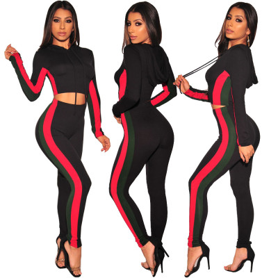 Yoga Crop Hoodie Tops Skinny Leggings Outfits SMR9067