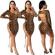 Cheap Leopard Printed Backless Sexy Hot Bandage Dress YY5145
