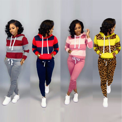 Leopard fashion sweater sports and leisure suit autumn and winter models YX9158