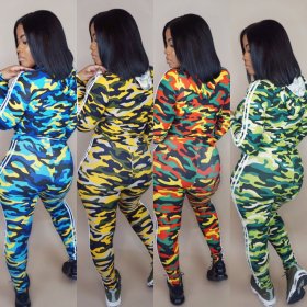 Camouflage print two pieces outfits H1088