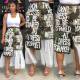 Letter Print Camouflage Midi Skirts ARM8026