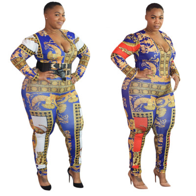 Sexy Floral Print Bodycon Jumpsuits YZ1681