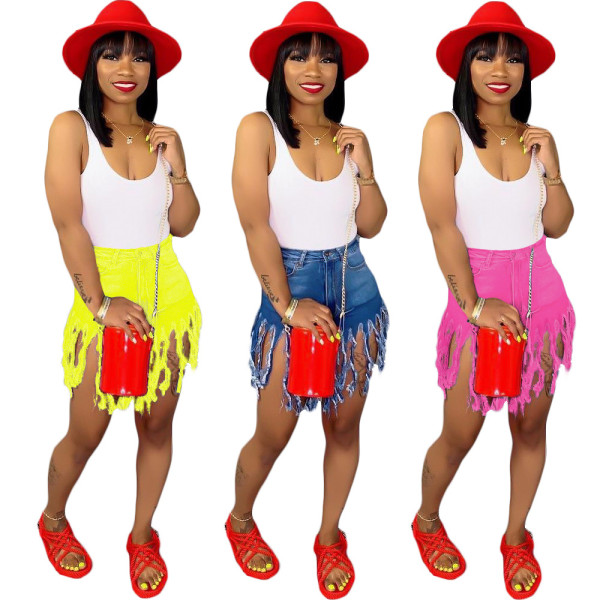 Hot Sale Tassel Women Jean Shorts For Daily Wear SN3553-WWY3013