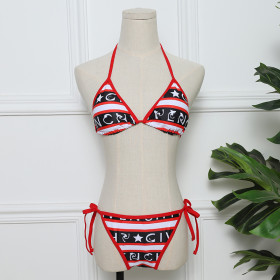 Triangle lace up split swimsuit women bikini YWJ197101