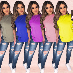 Loose leisure sports home shirt short sleeve ladies T-shirt women CYF3558