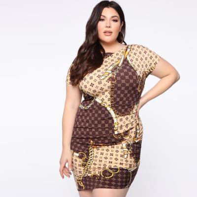 Tight-fitting hip-wrapped round neck dress OSS19265