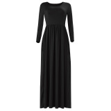 Bodycon Solid Cotton Nip-Waisted Maxi Dresses WMZ1888